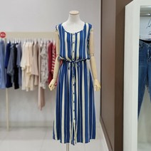 [시에로] 민소매 단추여밈 여리스트링 스트라이프 원피스 SG2OPF202 (P0015015