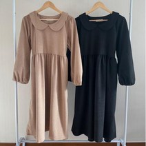 협력브랜드 둥근카라 와플 원피스 데일리 꾸안꾸 하객룩