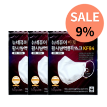네퓨어 새부리형 KF94 컬러 끈조절 마스크 10매, 블랙 대형 10매, 블랙