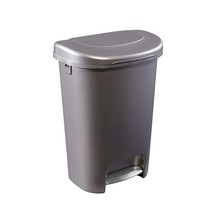 Rubbermaid 클래식 49.2L(13갤런) 프리미엄 스텝온 쓰레기통 뚜껑과 스테인리스 스틸 페달 주방용 브론즈 쓰레기, Bronze, Premium Step-On