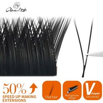 깜빡 속눈썹 붙이기 셀프 가닥 부분 속눈썹 마그네틱 자석 언더 속눈썹 GLAMLASH V 모양 자동 팬 2D YY 연장 소프트 타원 플랫 스플릿 팁 사전 제작 볼륨 프리미엄, C, 0.20mm, 8-12믹스
