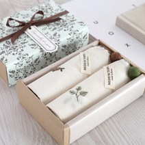 자수 손수건 2종_손수건 선물세트
