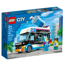 레고 60384 시티 펭귄 슬러시 밴 푸드 트럭 조립 블럭 장난감 자동차 만들기