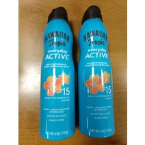 선크림 2PK: 하와이안 트로피칼 에브리데이 액티브 스프레이 선크림 SPF 15 6oz