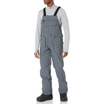 Volcom 남자 남성용 Roan Bib 오버롤 스노우보드 팬츠 블리치 블랙 S3, Dark Grey S3_Large