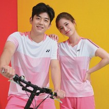 요넥스 221TS023M 남성 배드민턴 반팔 티셔츠 핑크