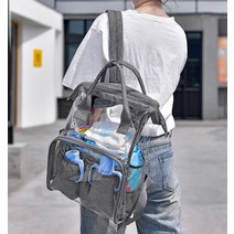 사각포켓가방 투명PVC백팩 방수물놀이가방 보온보냉백팩 바캉스가방 그레이