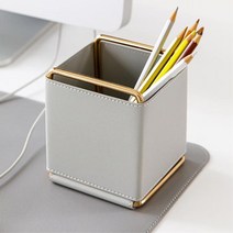 책상 공간연출 사무용 연필꽂이 교무실 볼펜통 미팅룸 카페, 1개, 그레이