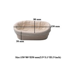 반느통 발효바구니 베이킹 발효천 빵발효 제빵 플라스틱 등나무 천연 타원형 등나무 위커 반죽 사워도 banneton 가방, 15x8x5cm