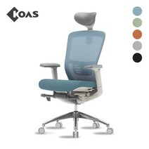 [코아스]에르체 메쉬의자 헤드포함 (블루 외 4색 중 택1) OSCH0800HAA, 등판 블루+좌방석 인조가죽