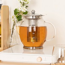 인덕션 내열 직화 유리 주전자 인덕션 유리주전자 유리포트, 1.5L