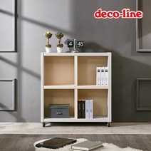 데코라인 코넬 무브 840 4칸 이동식 책장 DYL042C, 진+연그레이