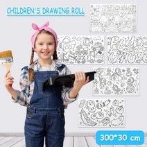 [JS] 어린이용 창의적인 드로잉 롤 유치원생 DIY 그래피티 종이 접착식 색칠 조기 교육 300 ×, 01 A