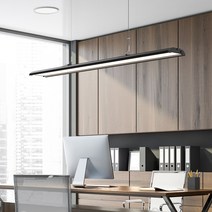 [무료배송](Moongkle)오피스 펜던트 LED20W(사무실 식탁등 인테리어 카페 포인트 우드 조명), 블랙, 5700K, 1M