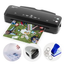 카피어랜드 퀄맥스 코팅기 무광블랙 A4 2롤러 H280 +코팅지+코너라운더+펀칭기+링, 단품
