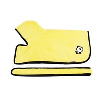 개 목욕 가운 수건 목욕 가운 애완 동물 목욕 가운 건조 코트 흡수성 수건 대형 중형 소형 개 초고속 건조 소프트 조절 가능, XL, 넥타이 유형 노란색