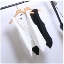 녕동 여성면마조끼 롱조끼 여성면마조끼 롱조끼 린넨조끼 베스트 신상면마베스트 데일리룩 린넨아우터 루즈핏빅사이즈D05, 블랙, M