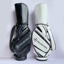 벤츠 아우디 렉서스 남녀공용 PU가죽 방수 스탠다드 골프가방 캐디백, 볼보-화이트