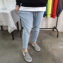 굿데이마이트 빅사이즈 남성용 S~3XL 밴딩 남녀공용 청바지