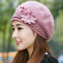 신페이드 여성 앙고라 겨울 털모자 모자 베레모 여자