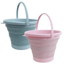 라라하우스 다용도 접이식 폴딩 버킷 10L, 스카이블루+핑크, 2개