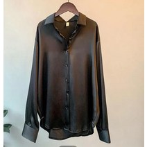 MOLLEY 여성 실크셔츠 남방 블라우스 긴팔셔츠