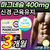 [식약처인증] 대용량 파워 고함량 마그네슘 마그네숨 눈 두덩이 눈밑 팔 다리 종아리 다리 쥐 떨림 저림 신경 근육 기능 필요 도움 보조제 +알약케이스포함, 3개월 / 1개