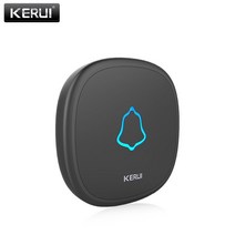 응급벨 독거노인 비상벨 KERUI-F52 방수 초인종 무선 터치 스마트 수신기 홈 게이트 보안 도어벨 패닉 SOS 비상 버튼, 2.Black