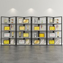 상장진열대 메달 트로피 라이선스 특허 전시 선반 4단, 블랙 화이트 360 36 180