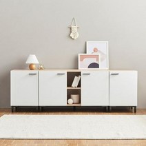 거실장 1800 다용도수납장 도어형 TV다이 선반 보관, 화이트메이플, 화이트메이플, 화이트메이플