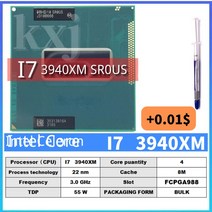 코어 i7 3520M i7 3540M i7 3610QM i7 3612QM i7 3630QM i7 3632QM i7 3720QM 3740QM 3820QM 3840QM 3920XM, 11 I7 3940XM SR0US