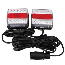 사이드램프 방향지시등 트럭 leepee 자동차 테일 라이트 16 led 트레일러 테일 라이트 자석 12v 조합 견인 미등 2 개대, 1쌍