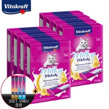 비타크래프트 밀키멜로디 7g X 10p 8팩 2종콤보 맛별 고양이간식, 3세트 구매시 비타크래프트 리퀴드스낵 1팩 증정, 밀키멜로디 치즈 8팩