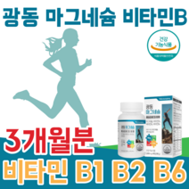 식약처 인증 마그네슘 비타민 B B1 B2 B6 필수 영양 성분 1일1회 3개월분, 1