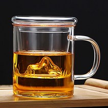 유리거름망 1인 미니다관 350ML 사무실 카페 허브차 꽃차 선생님 티포트 유리거름망티팟 1인용꽃차머그 찻주전자 내열유리표일배 내열유리다관