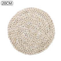 라탄바구니 대나무 소품 천연 물 조롱박 짠 placemat round woven mat, b-20cm, 1개