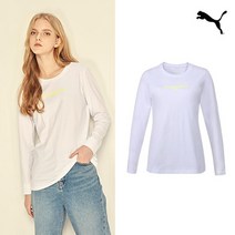 ns [푸마스포츠] 면100% 여성 데일리 라운드 긴팔티셔츠 화이트