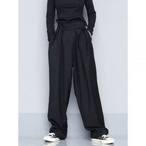 [EAM] 높은 허리 블랙 짧은 Pleated 긴 와이드 레그 바지 새로운 느슨한 맞는 여성 패션 조수 봄 가을 2022 1S399