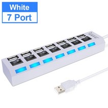 노트북 허브 C타입 usb 일자형3.0 전원스위치 허브 맥북 개별전원 멀티2.0 분배기 2.0 어댑터 여러 ​​포트 전원 어댑터 2.0 스위치 액세서리 pc, 은