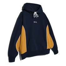 예일 SMALL ARCH LOGO COLOR BLOCK 후디 후드 티셔츠 네이비 / 머스타드