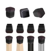 편한식탁의자 라탄 화장대 엔틱 두꺼운 랩 펠트 패드와 8pcs 다리 바닥 보호대 실리콘 가구 다리 커버 바닥을 보호하기 위해 검은 테이블 피트 컵, 측면 길이 14-19mm