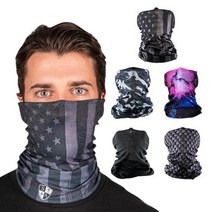 SA Company 넥 게이터 5팩 자외선 차단 페이스 쉴드 다용도 반다나 애국적인 카모 디자인 마스크 재사용 가능 베스트 셀러. One Size, Rider