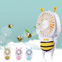 LED 꿀벌 미니선풍기/휴대용선풍기/충전식/핸디선풍기/손선풍기, 선택:블루