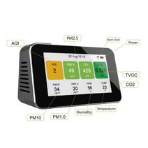 가스 탐지기 C 독일 미국 칠레 실내 포름 알데히드 검출기 대기 측정기 PM2.5 TVOC 질 모니터 분석기, black