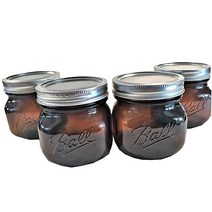 Ball Mason 병 473.2ml16온스 앰버 4개 세트 USA 미국