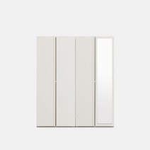 포더홈 코튼 옷장 1600 A SET (800 행거형+800 거울형), 화이트