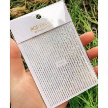 네일스티커 12종 빠끄네일 시즌2, D-05 (실버홀로그램), 1개