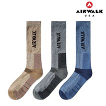 국산 AIR WALK 드라이쿨 장목 등산 양말 남성용 남자 긴양말 운동 낚시 캠핑 두꺼운 쿠션 바닥 파일 스포츠 트레킹 에어워크, 블랙