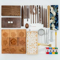 화과자 재료 세트 다식틀 와가시 떡도장 양갱 만들기, 벚꽃 나무 세트 E