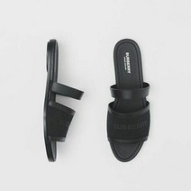 버버리 명품버버리 로고 프린트 캔버스 레더 샌들 8042632